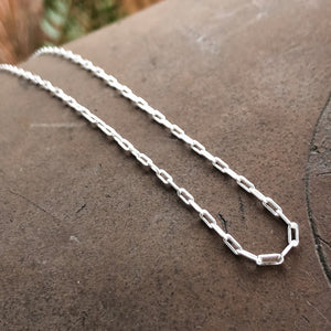 sterling, paper clip, chain, bracelet, silver, jewelry, handmade, forged