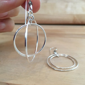 earrings, sterling, silver, jewelry, handmade, forged