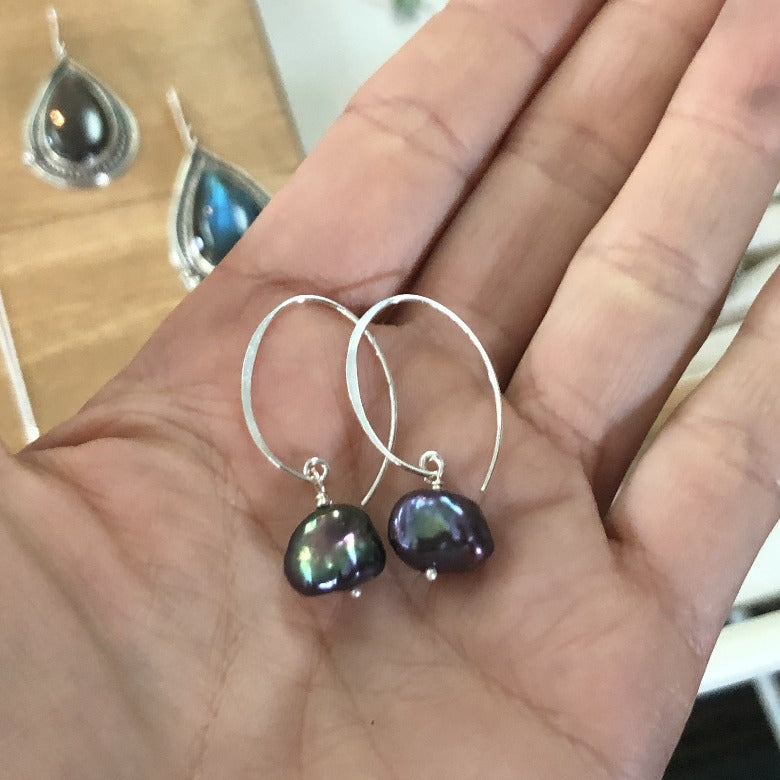 Funky Hoop Freshwater Pearls