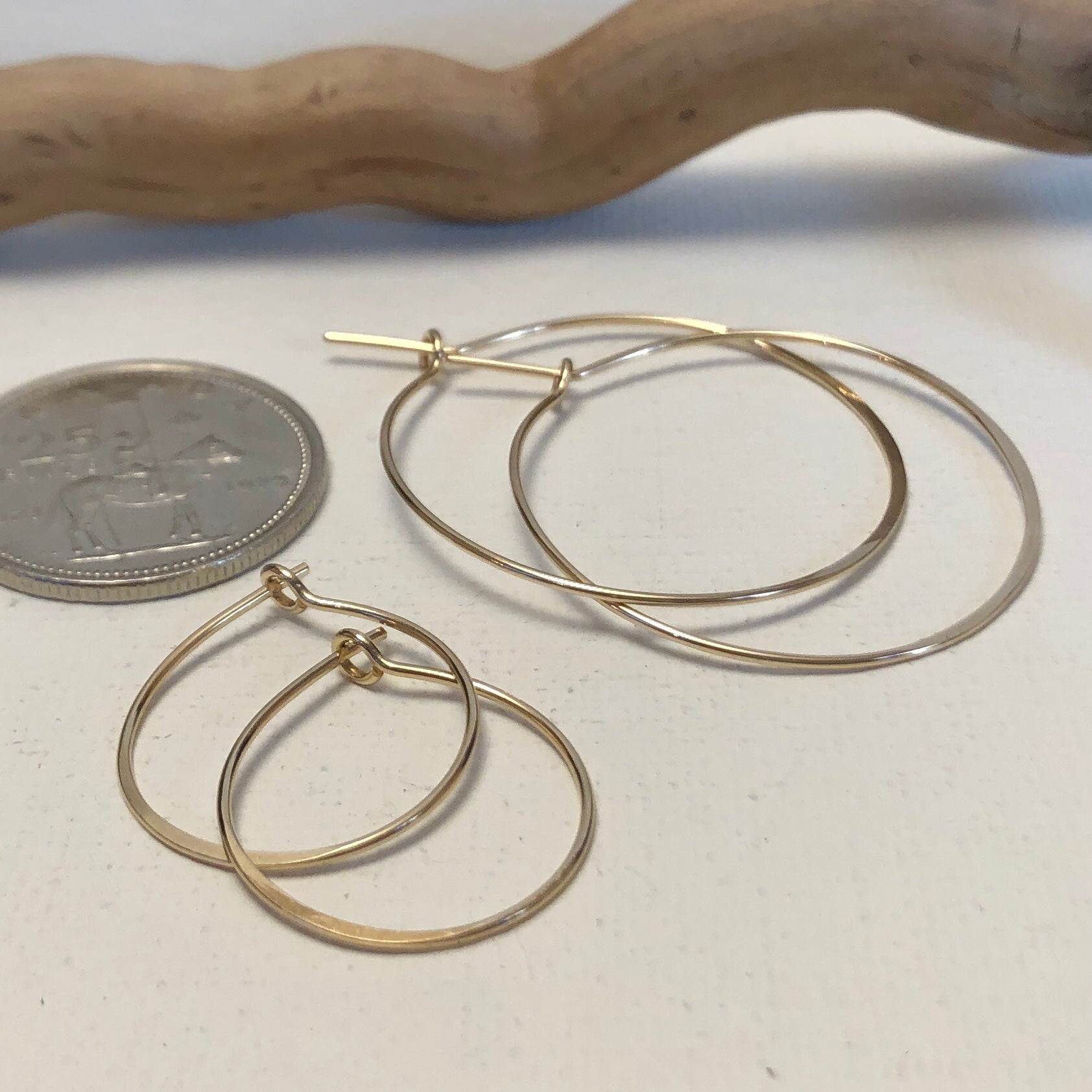 14K Gold Comfort Hoops